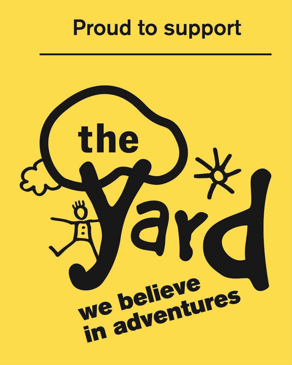 The Yard proud to support logo black on yellow